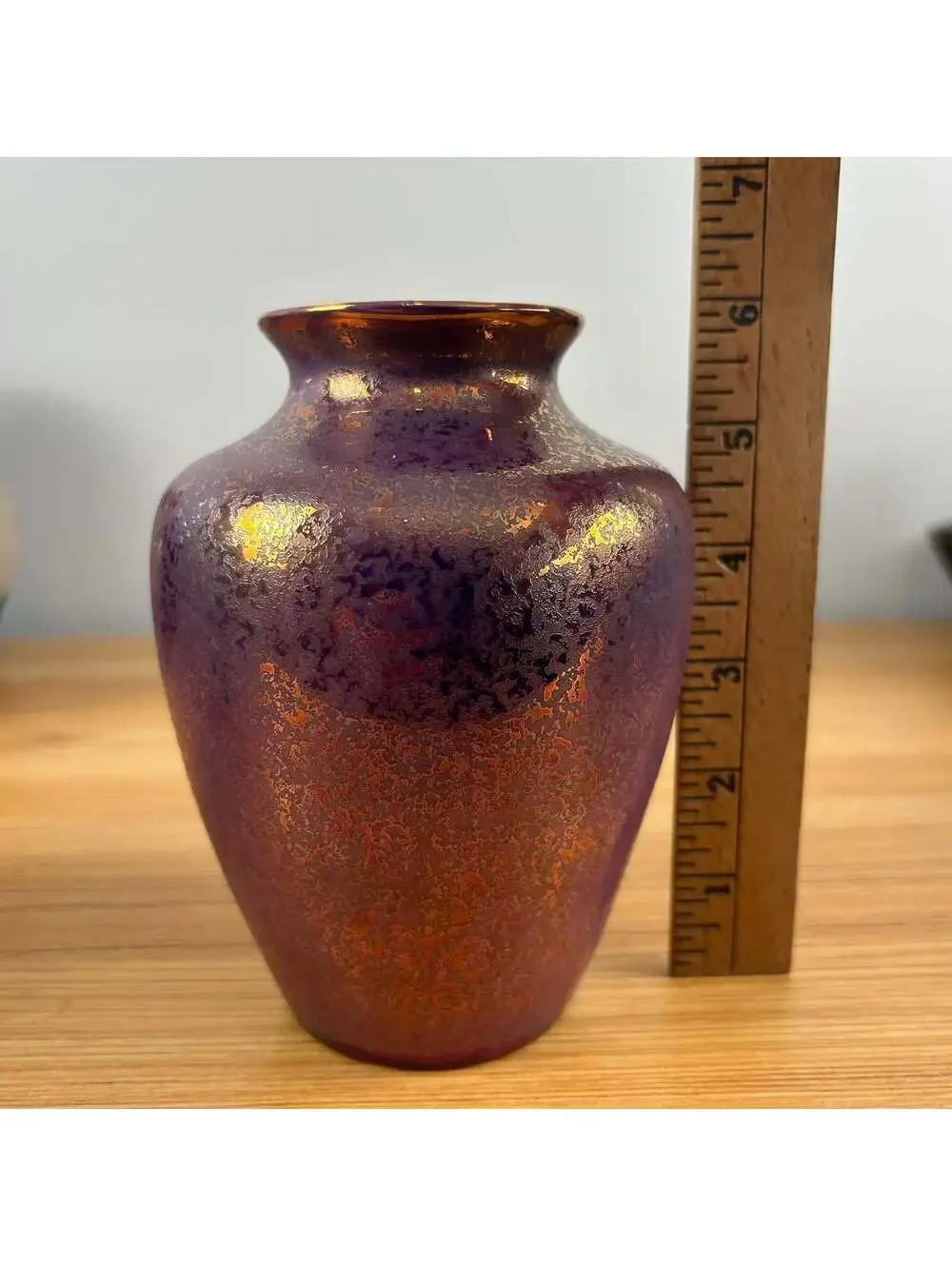 HIspano Moresque Art Deco Purple Copper Iridescent Lusterware Pottery Vase